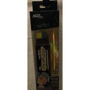 Alex Spa Dual Color Hair Chalk Fearless Neon Yellow & Teal blue w/comb NEW